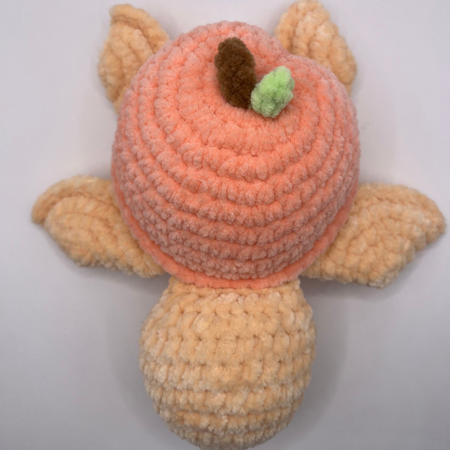 Peach Turtle Crochet Plushie