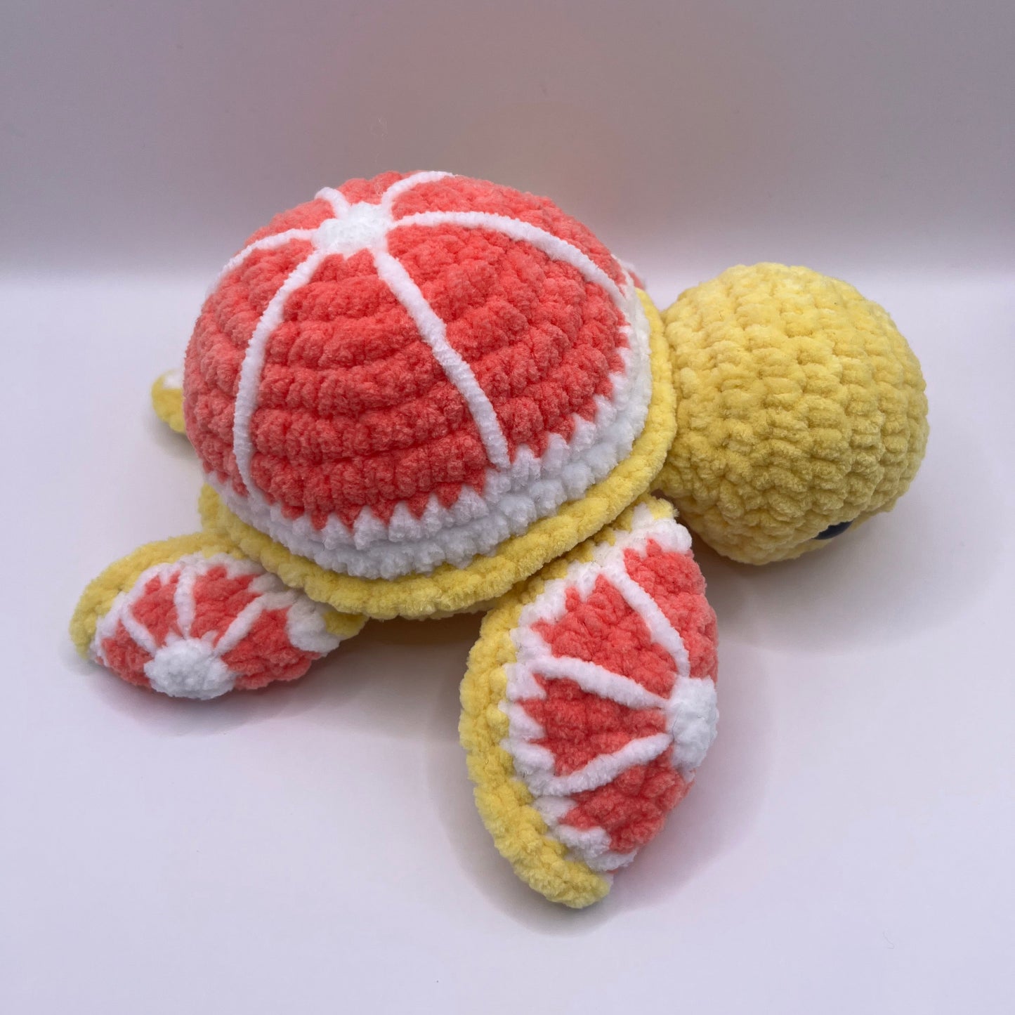Grapefruit Turtle Crochet Plushie