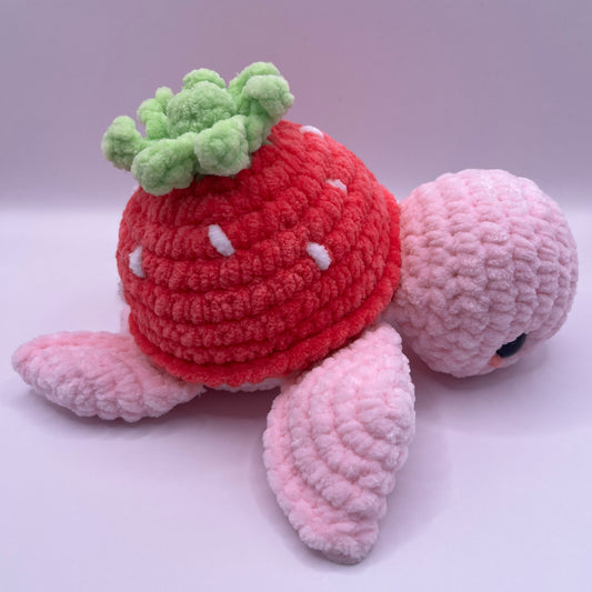 Strawberry Turtle Crochet Plushie