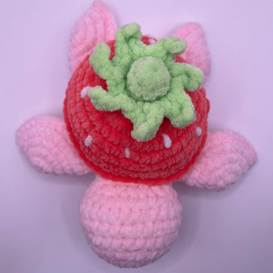 Strawberry Turtle Crochet Plushie