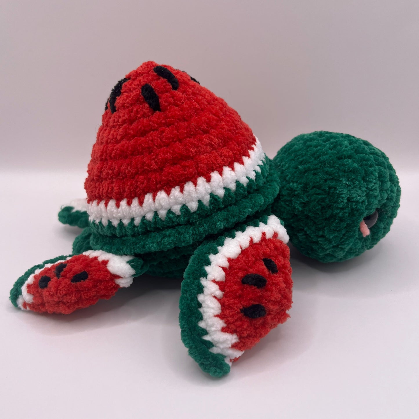 Watermelon Turtle Crochet Plushie